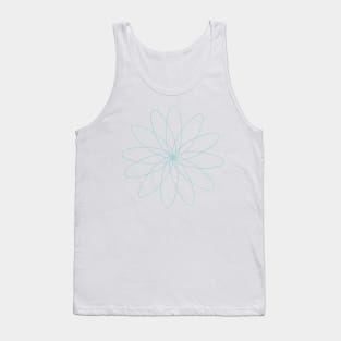 Blue Spiral Flower Tank Top